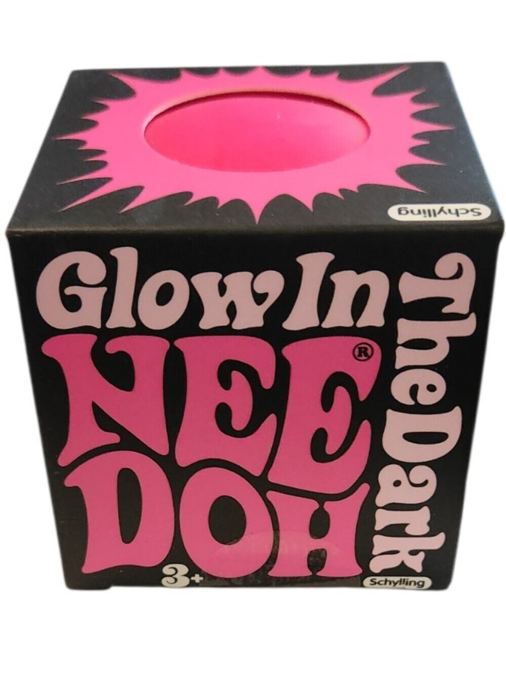 NEW NeeDoh Glow In The Dark Bright Pink "The Groovy Glowing Glob" Squishy